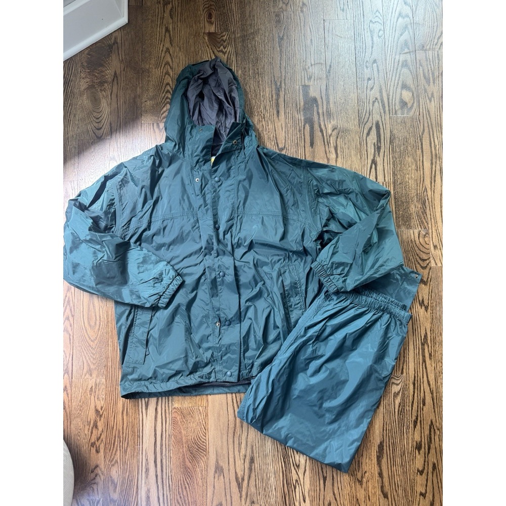 Cabela's Packable Rain Suit XL Jacket (tall) Pants (reg) Green Waterproof Set